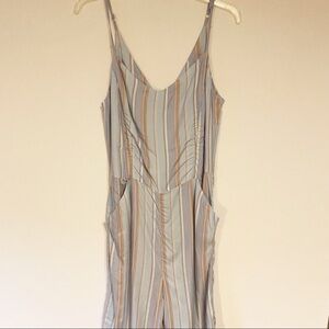 Pure Collection Sleeveless Jumpsuit Romper Medium Blue Stripes